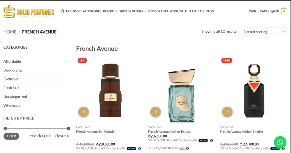 A brand page in the redesigned storefront, showing how products are grouped and browsed.